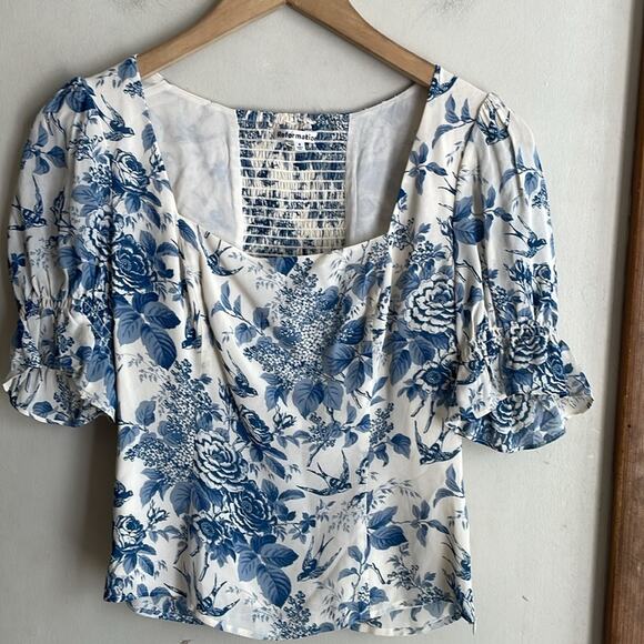 Reformation Constance Floral Print Puff Sleeve Top - Picture 4 of 16